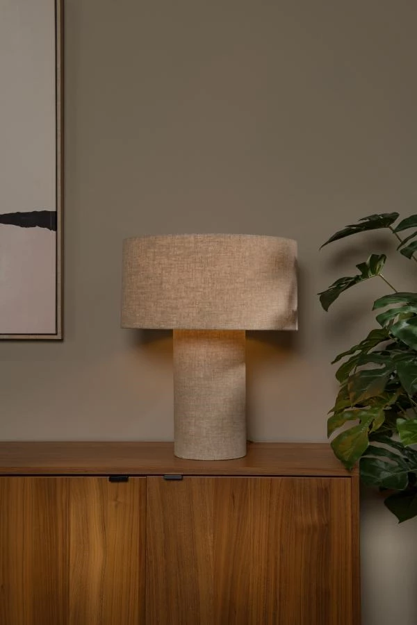 Lucide LEEROY - Table lamp - 1xE27 - Taupe - atmosphere 1